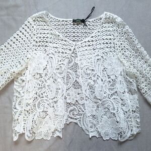 Cato White Lace Women Shrug